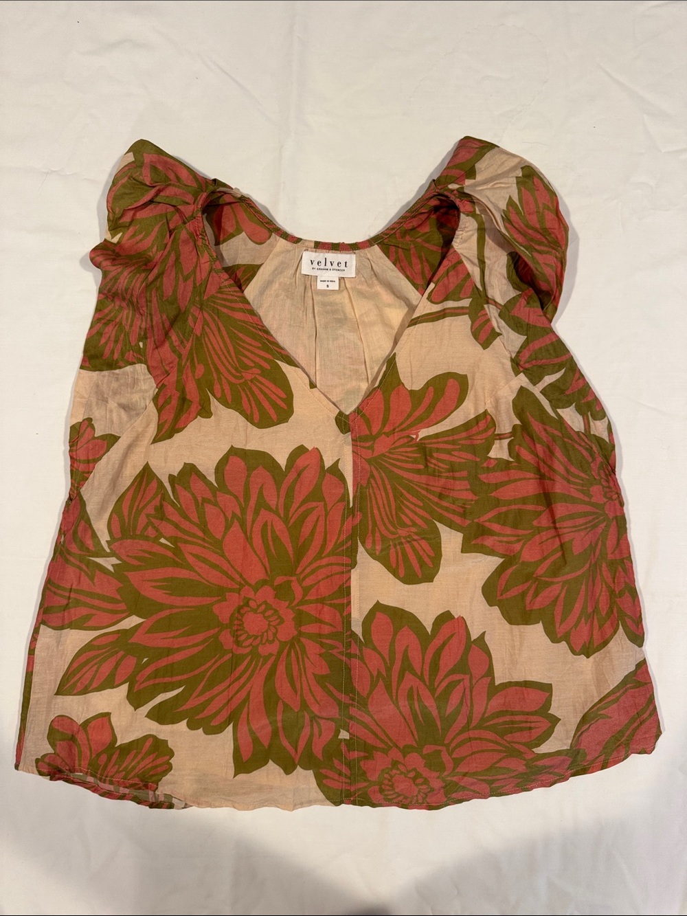 Kadence Printed Silk Cotton Voile Top , Velvet by Graham & Spencer